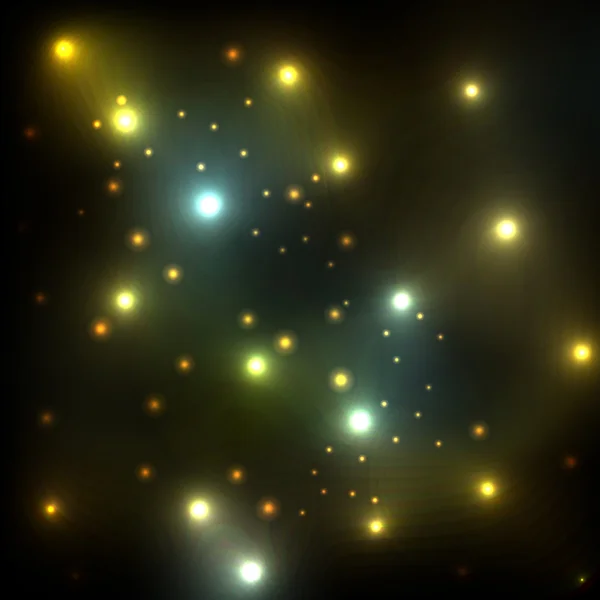 Сяючі зірки в космічному блискавці Векторна концепція фонового шаблону — стоковий вектор