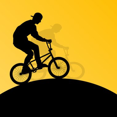 Extreme Bisiklet binici aktif çocuk siluet spor Bisiklet