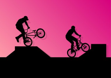 Extreme Bisiklet binici aktif çocuk siluet spor Bisiklet