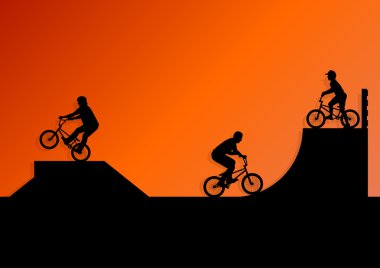 Extreme Bisiklet binici aktif çocuk siluet spor Bisiklet