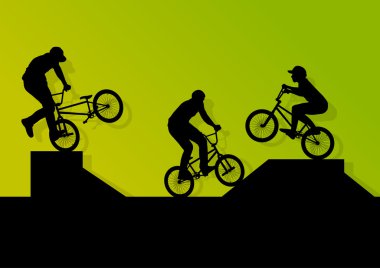 Extreme Bisiklet binici aktif çocuk siluet spor Bisiklet