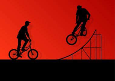 Extreme Bisiklet binici aktif çocuk siluet spor Bisiklet
