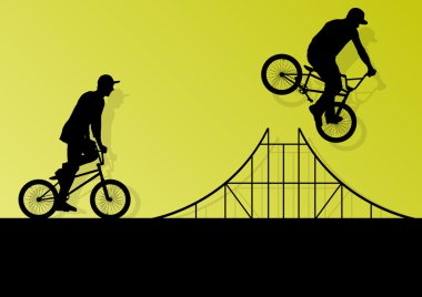 Extreme Bisiklet binici aktif çocuk siluet spor Bisiklet