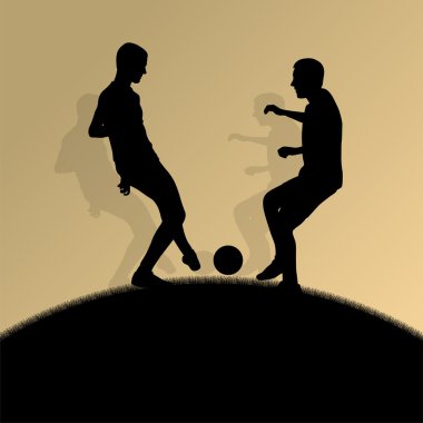 futbol Futbol oyuncular aktif spor siluetleri vektör backgrou