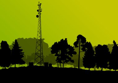 Telekomünikasyon cep telefonu baz istasyonu radyo kulesinin en