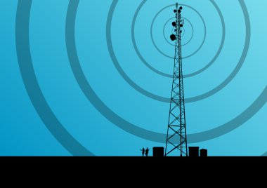 Telekomünikasyon cep telefonu baz istasyonu radyo kulesinin en