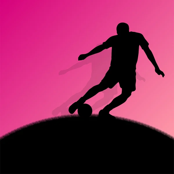 Soccer football players active sport silhouettes vector backgrou — Stock Vector