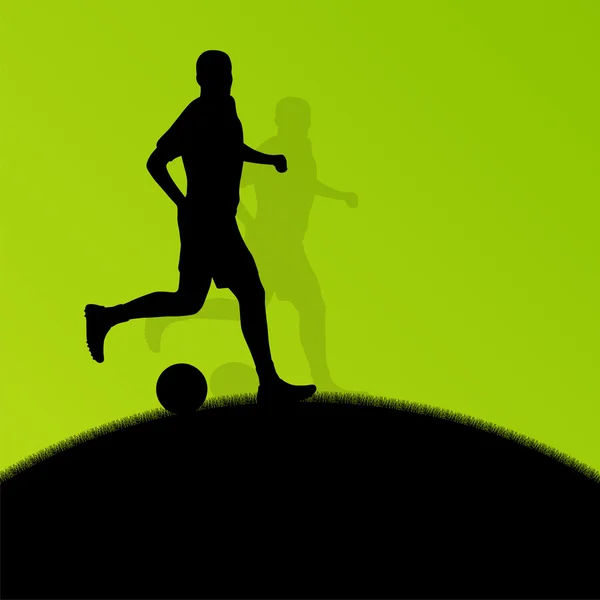 Soccer footballeurs sport actif silhouettes vecteur backgrou — Image vectorielle