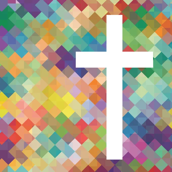 基督教宗教十字架马赛克概念抽象背景 v — 图库矢量图片