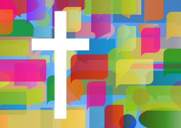 Agama Kristen lintas konsep mosaik latar belakang abstrak v - Stok Vektor