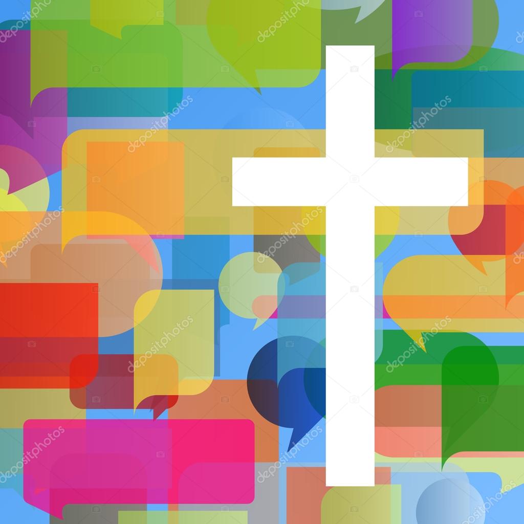 Christianity religion cross mosaic concept abstract background v