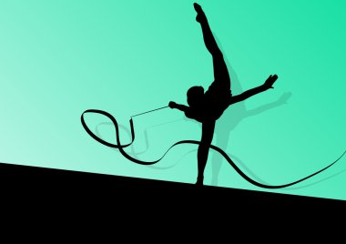 aktif genç kız jimnastik spor jimnastikçi siluet acrob