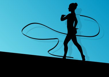 aktif genç kız jimnastik spor jimnastikçi siluet acrob