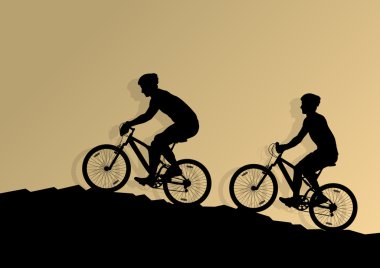 etkin bisikletçi bisiklet binici arka plan illüstrasyon vektör