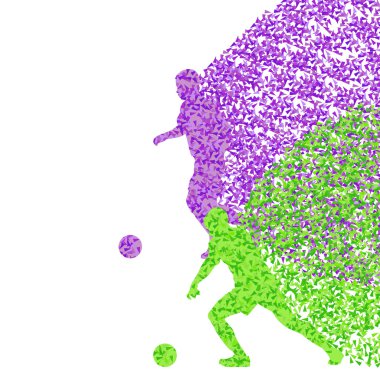 Futbol oyuncu vektör arka plan kavramı parçalarına yapılmış