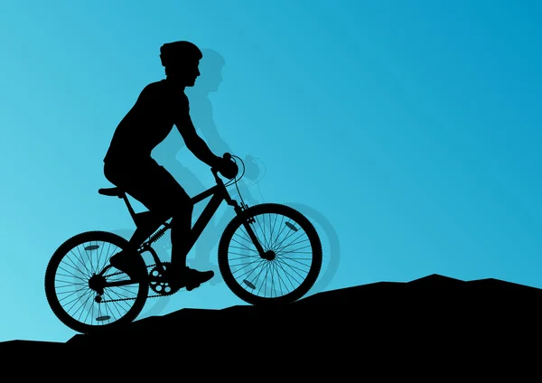 Cycliste actif cycliste cycliste arrière-plan illustration vecteur — Image vectorielle