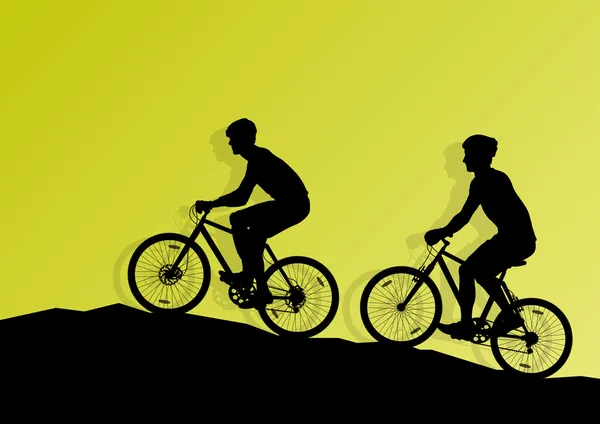Etkin bisikletçi bisiklet binici arka plan illüstrasyon vektör — Stok Vektör