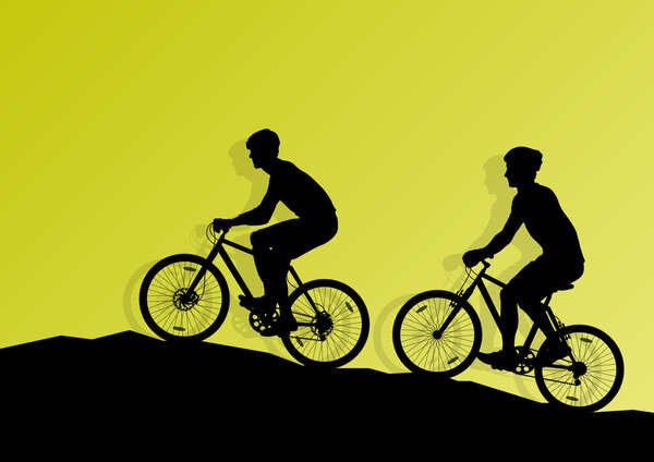 Active cyclist bicycle rider background illustration vector