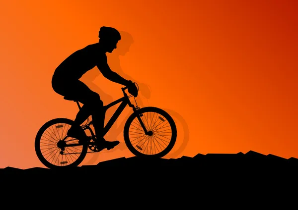 アクティブな自転車自転車ライダーの背景イラスト — ストックベクタ