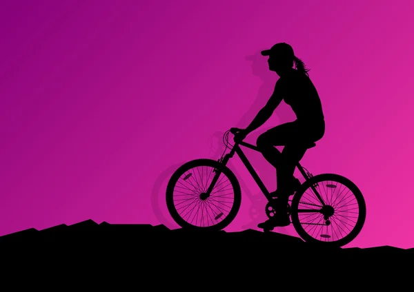 Ciclista activo ciclista fondo ilustración vector — Vector de stock