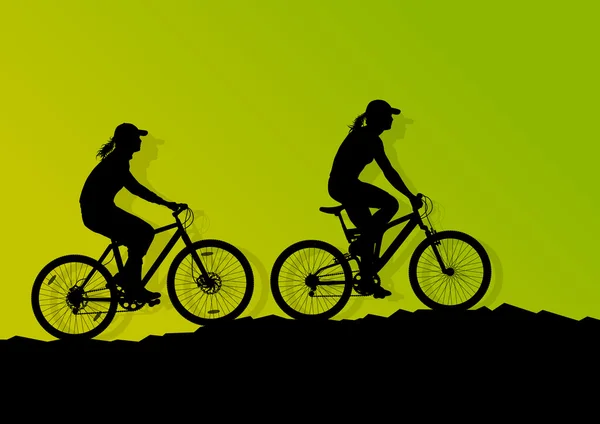 Aktive Radfahrer Radfahrer Fahrer Hintergrund Illustration Vektor — Stockvektor