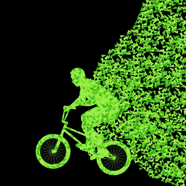 自由式极端骑自行车的人的轮廓运动抽象矢量黑色 — 图库矢量图片