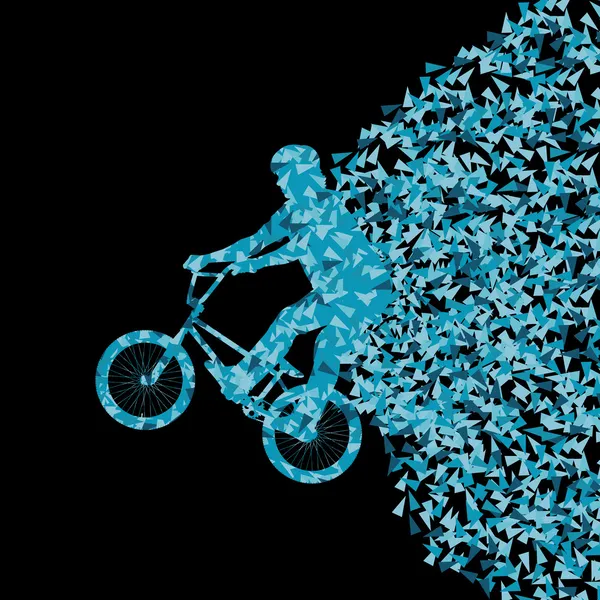 Freestyle extrême cycliste silhouette sport abstrait vecteur backg — Image vectorielle