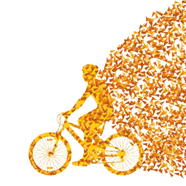 Renkli spor yol bisikleti rider Bisiklet siluet arka hasta — Stok Vektör