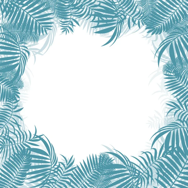 Tropical jungle rain forest vector background blank frame templa — Stock Vector