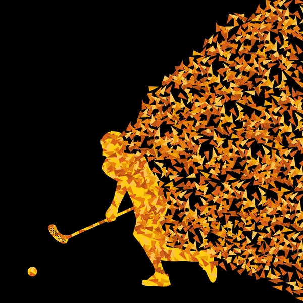 ユニホック プレーヤー シルエット スポーツ ベクトル背景を作ったの概念 — ストックベクタ