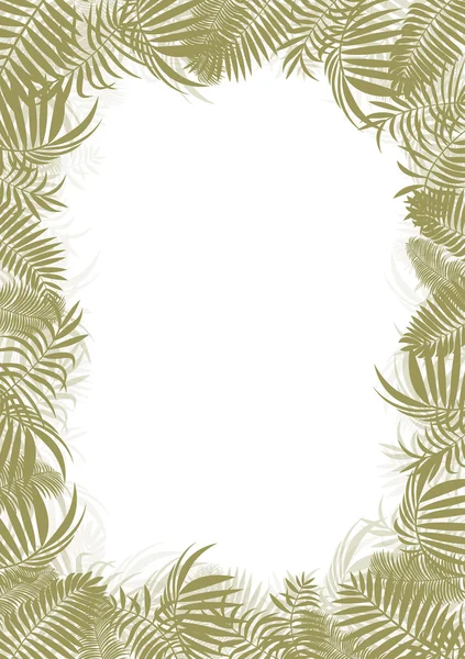 Selva tropical selva tropical vector fondo blanco marco templa — Vector de stock