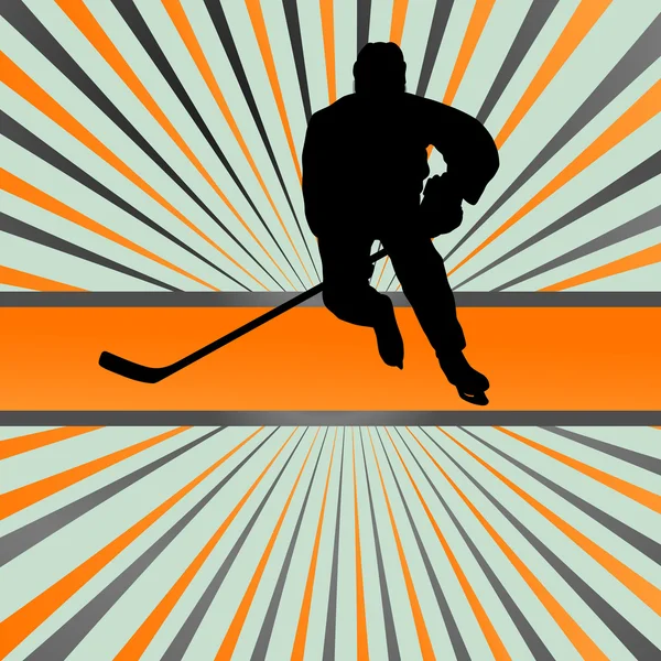 冰上曲棍球球员剪影运动抽象矢量背景 co — 图库矢量图片