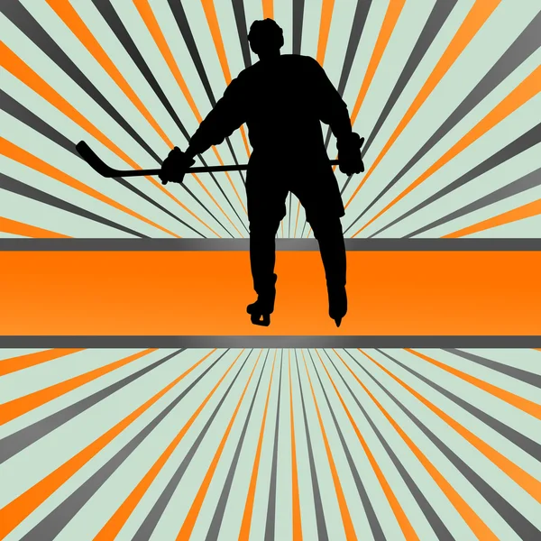 Ijshockey speler silhouet sport abstract vector achtergrond co — Stockvector