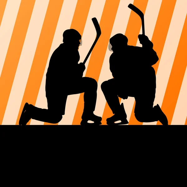 Hockey sur glace joueur silhouette sport abstrait vecteur fond co — Image vectorielle