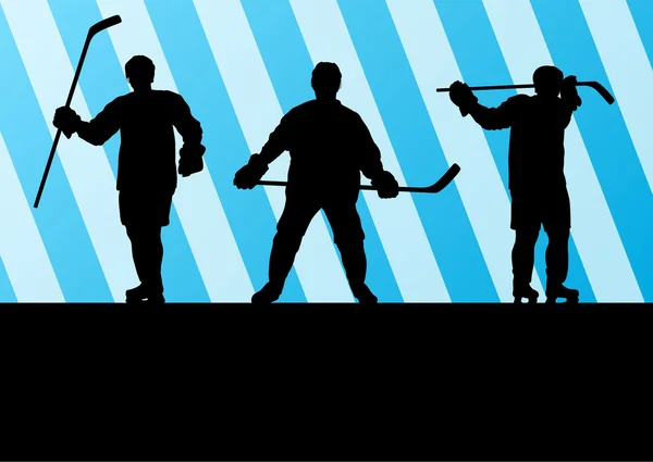 Ijshockey speler silhouet sport abstract vector achtergrond co — Stockvector