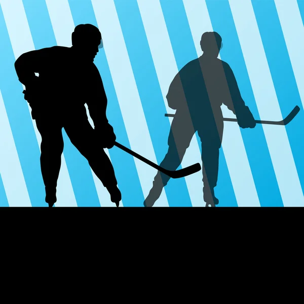 Ice hockey player silhouette sport abstract vector background co — Stock Vector