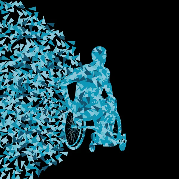 Rollstuhlfahrer Silhouette Sport Vektor Hintergrundkonzept gemacht — Stockvektor