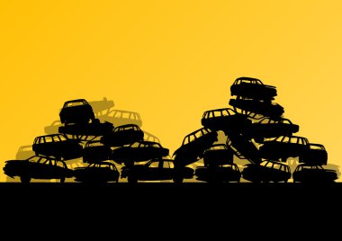 eski el Otomobil araba scrapyard mezarlık manzarada metal 