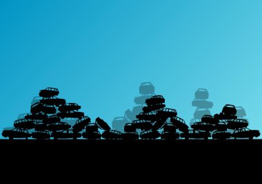 eski el Otomobil araba scrapyard mezarlık manzarada metal 