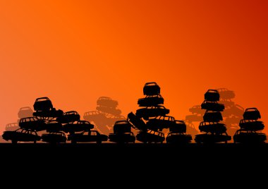 eski el Otomobil araba scrapyard mezarlık manzarada metal 