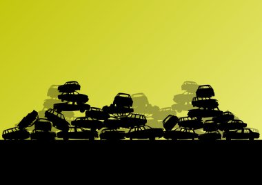 eski el Otomobil araba scrapyard mezarlık manzarada metal 