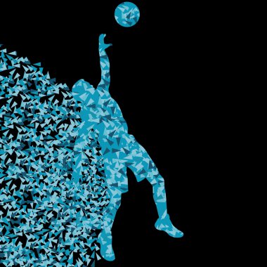 b izole basketbol oyuncu kazanan vektör arka plan kavramı