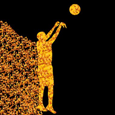 b izole basketbol oyuncu kazanan vektör arka plan kavramı