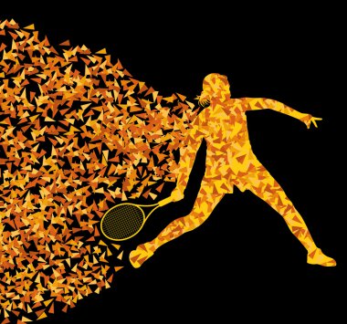 Tenis oyuncular aktif spor arka plan illüstrasyon siluet 
