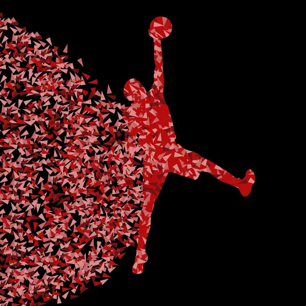Basketball joueur gagnant vecteur arrière-plan concept isolé sur b — Image vectorielle