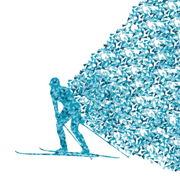 滑雪女子轮廓矢量背景概念，由 fragme — 图库矢量图片