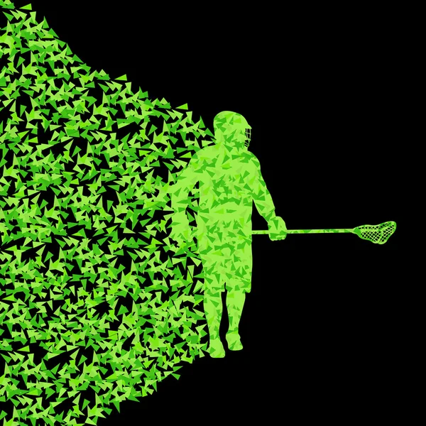 Lacrosse spelers actieve sporten silhouet achtergrond illustratio — Stockvector