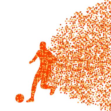 Soccer player winner vector background concept isolated  made of clipart