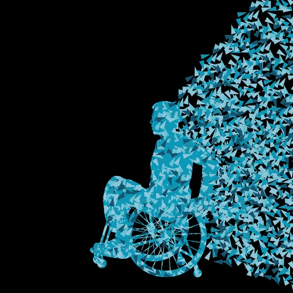 Homme en fauteuil roulant vecteur abstrait concept de fond — Image vectorielle