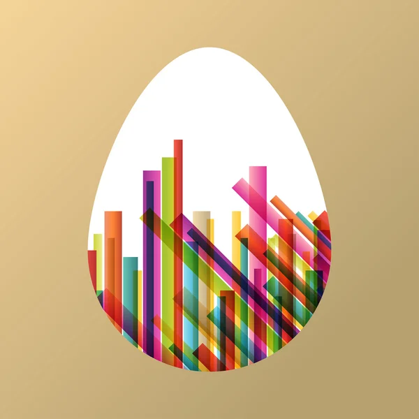 Oeuf de Pâques fraîche printemps couleur ligne abstrait fond illustrat — Image vectorielle